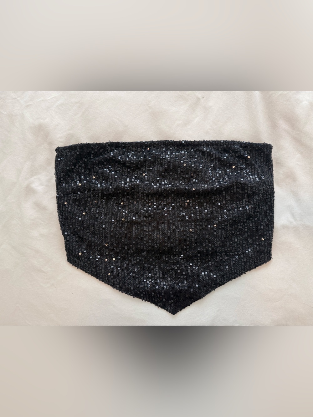 Forever 21 Black Sequin Crop Top Size M